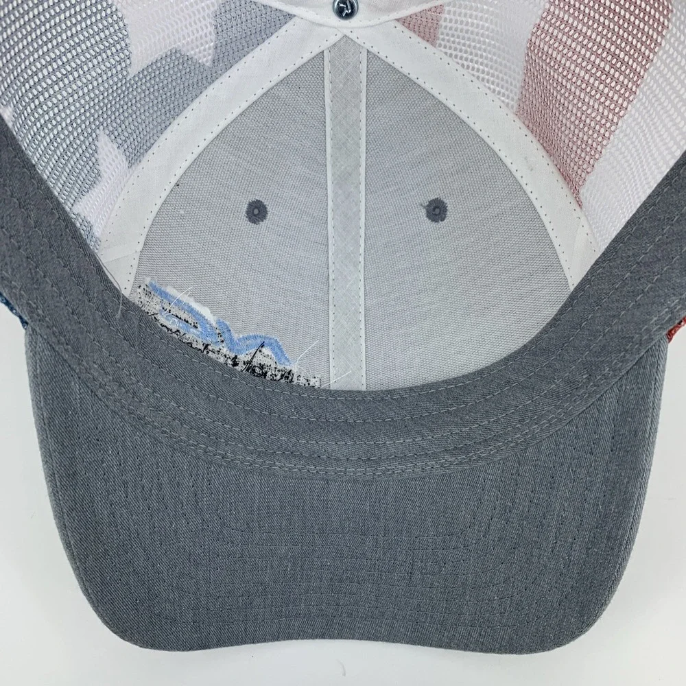 NC Motorsports Hat Flag Mesh Red White Blue Richardson 112PM Snap Trucker Cap